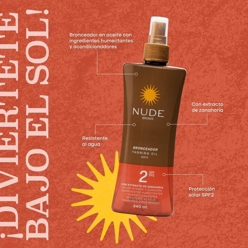 Bronceador Tanning Oil Nude 240 ml