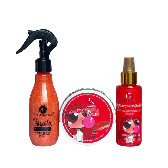 Kit Bombom Mantequilla 200ml, Perfume Capilar120ml y Shimmer Lonkoom Paris 160ml