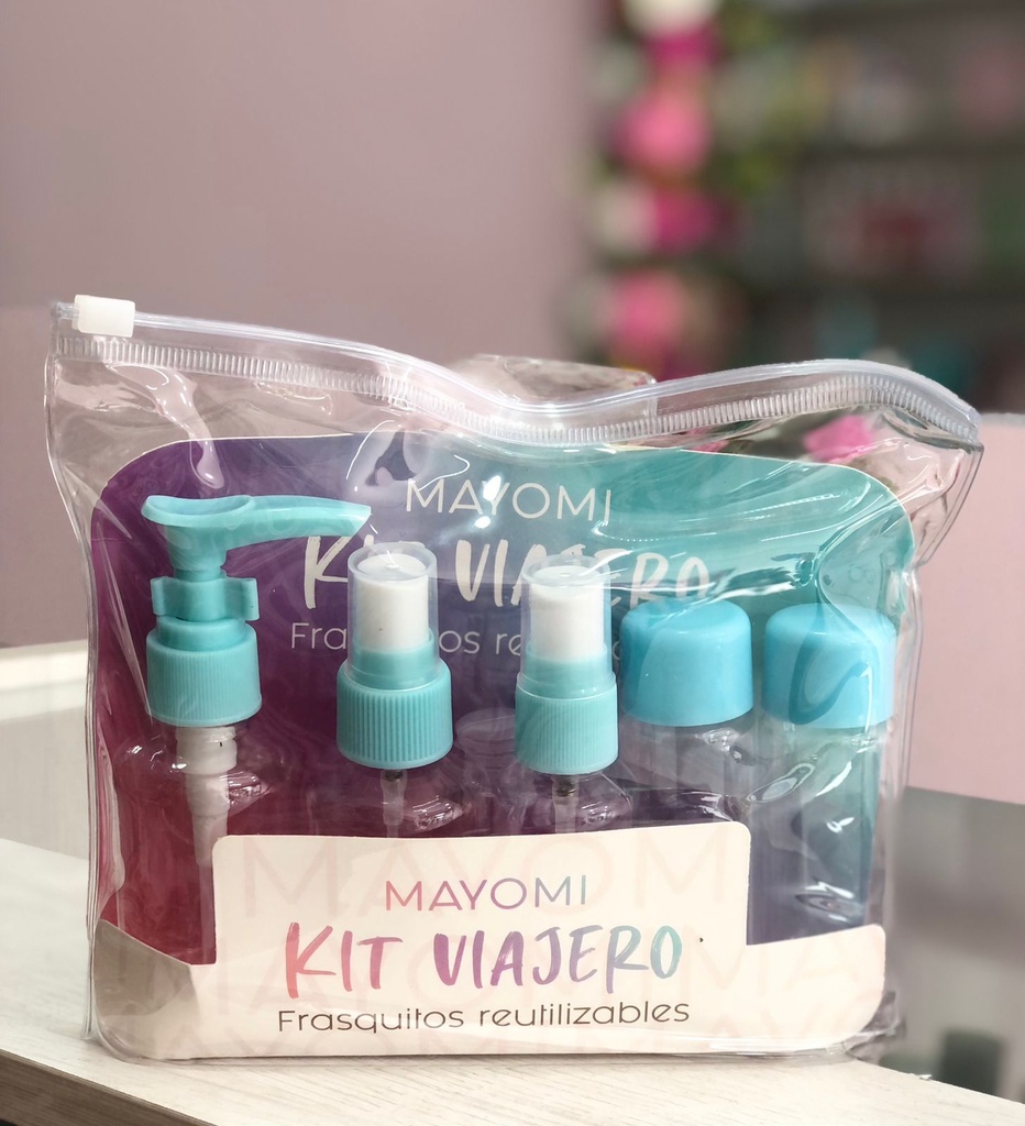 Kit Viajero x7 Frasquitos Reutilizables Mayomi