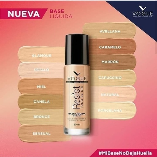 [ENC0000000000365MAQ] Base Líquida Resist Vogue Larga Duración 24H 30Ml